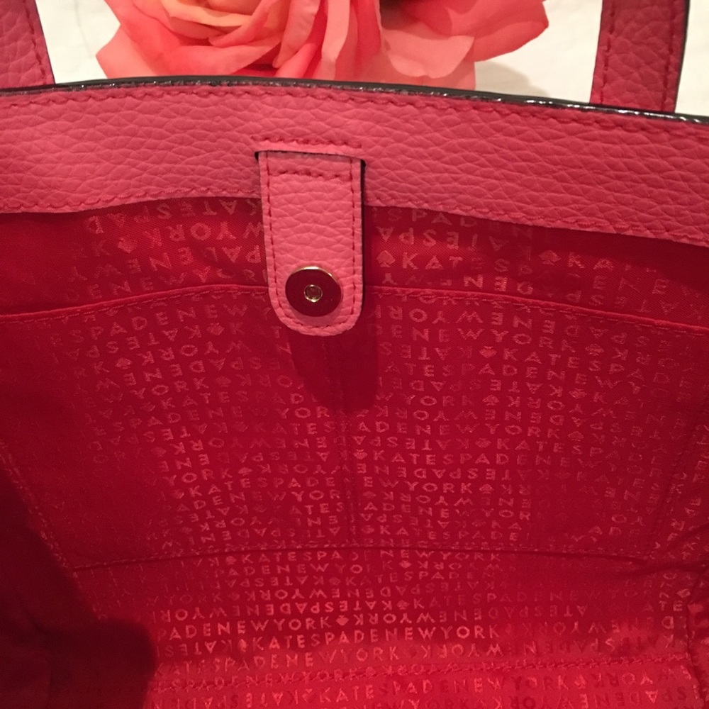 🚫🚫SOLD🚫🚫Kate Spade Flamingo Pink Bow Purse - Picture 5 of 6